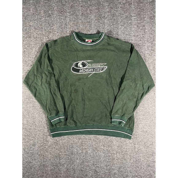 Cadre Athletic Other - Vintage 90s Michigan State Spartans Ribbed Crewneck Sweater Green Medium Cadre